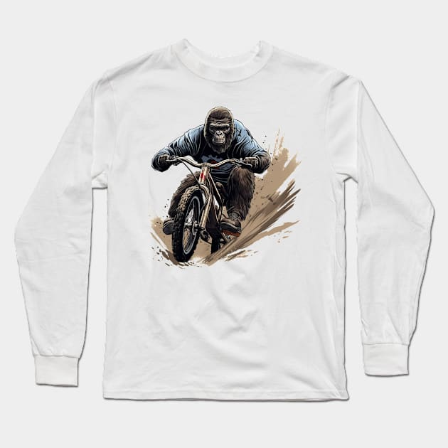 gorilla rider Long Sleeve T-Shirt by weirdesigns